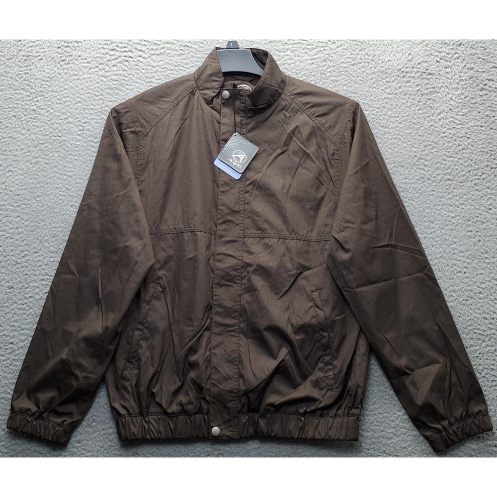 Ahead Golf Windbreaker Jacket Mens S Brown Tennis Performance Great Fit Zip Up